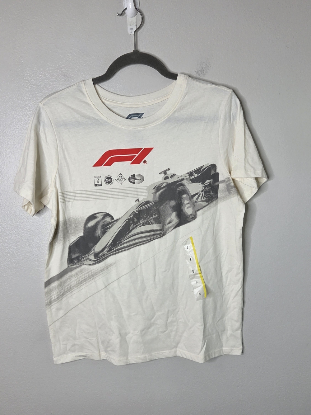 Formula 1 Racing Graphic Tee - Cream with Red Logo